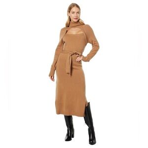 Paige Cherise Long Sleeve Turtleneck Cutout Wool Blend Sweater Dress Size Small